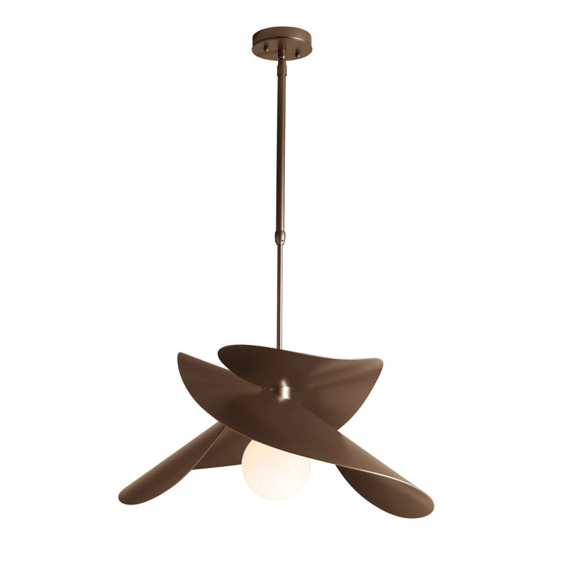 Hibiscus 1 - Bulb 12.9" H Outdoor Pendant, Coastal Burnished Steel, Multiple: 15.5" - 45.5"