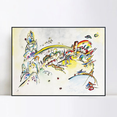 Impression sur toile encadrée, impression par estampe Ohne TITEL (UNTITLED) (15) par Wassily Kandinsky Wall Art Living Office Home Decorations (cadre en bois de couleur mince, 18 po x 24 po)
