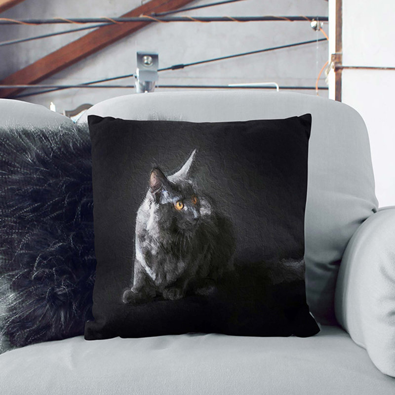 Maine Coon Kitten Cushion with Filling, 55cm H x 55cm W x 20cm D