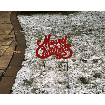 Piquet de jardin en métal Merry Christmas