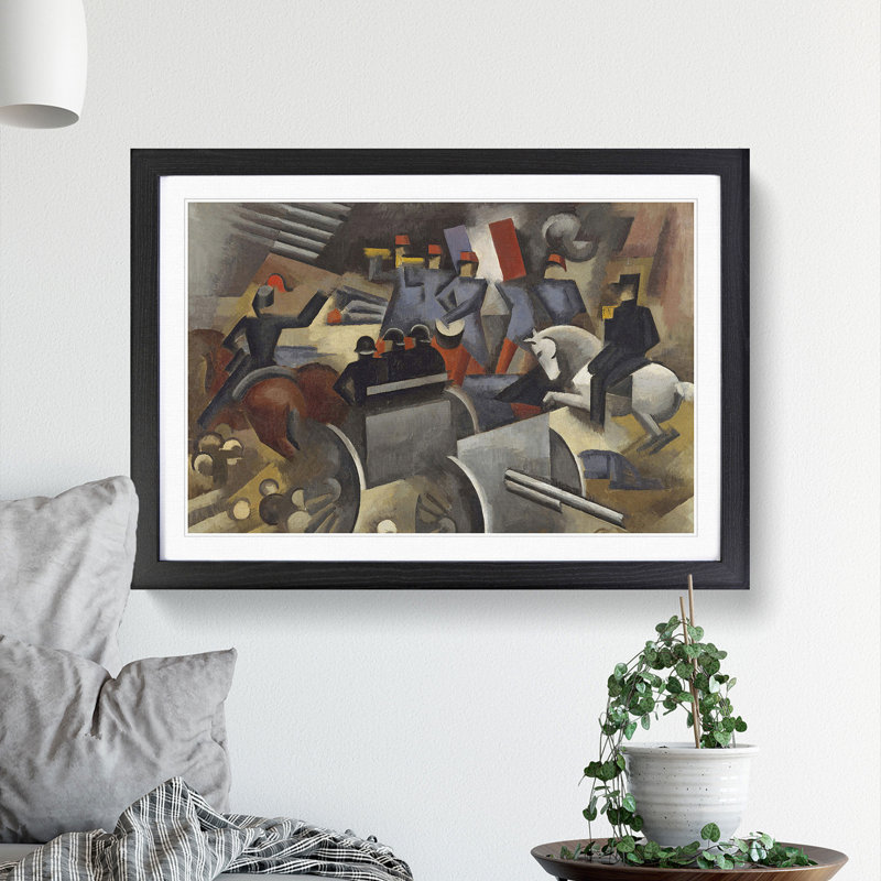 Artillery by Roger De La Fresnaye - Picture Frame Painting, Black Framed, 27cm H x 36cm W x 2cm D