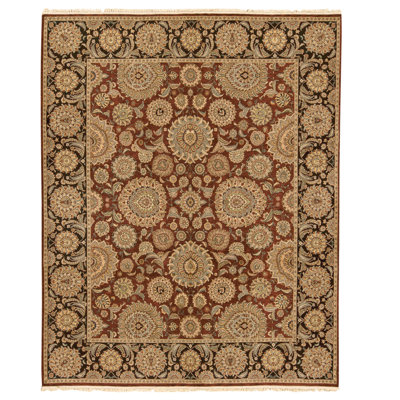 Tapis rectangulaire en laine noué à la main
