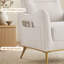Ensemble de 3 fauteuils d'appoint rembourrés avec table d'appoint-1061221466
