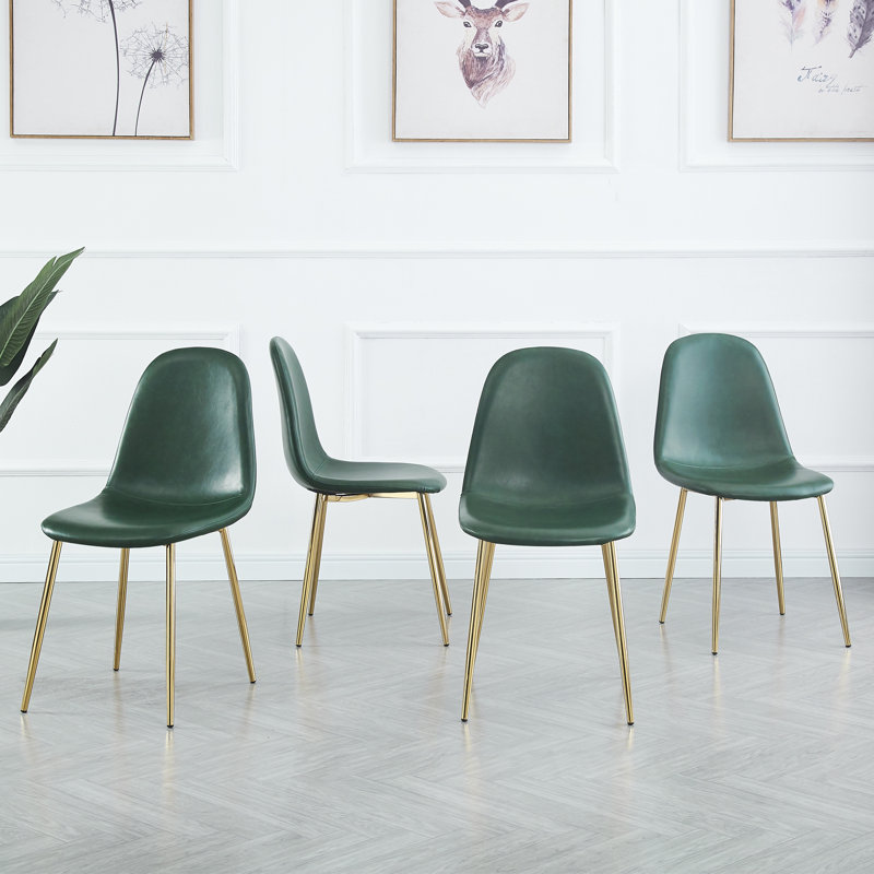 Chaise d'appoint en velours Adryel, Vert olive, Doré