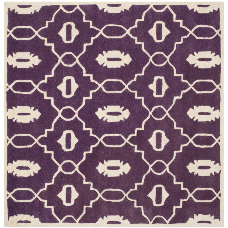 Carolene Hand Tufted Wool Geometric Rug, Square 5'