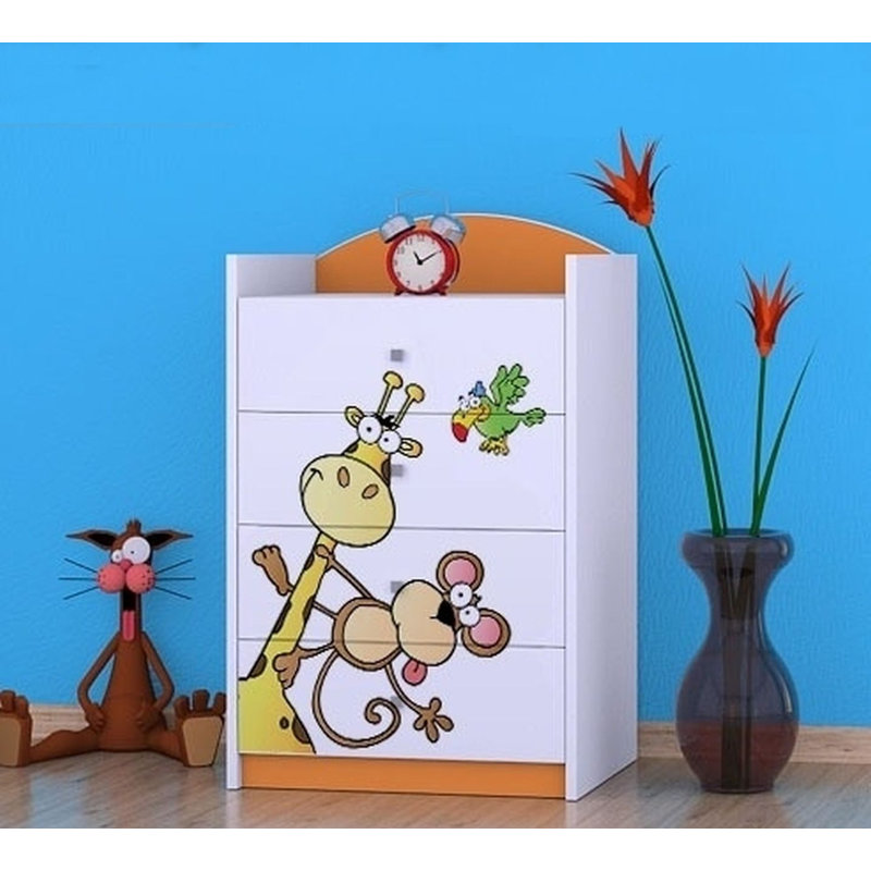 Nokes 4 Drawer Chest, Orange