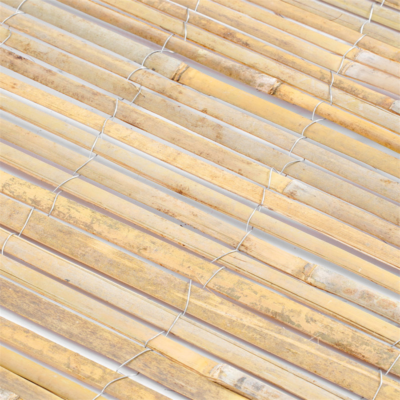 Natural Bamboo Slat Screening Privacy Bamboo Slat Fence 6 ft H x 16 ft L