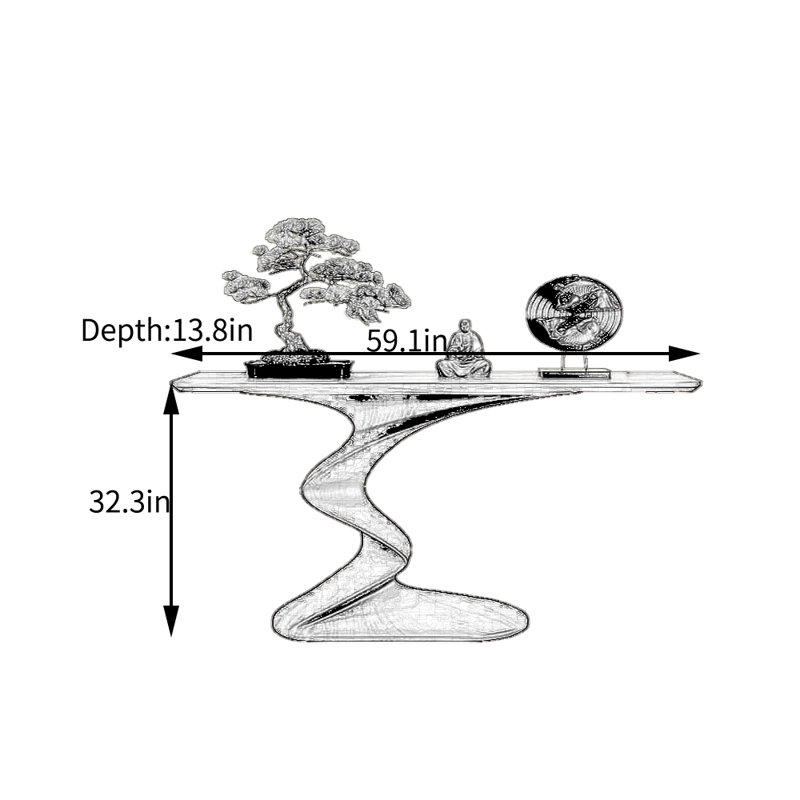 New Chinese Style Entryway Table, 32.3" H x 59.1" W x 13.8" D