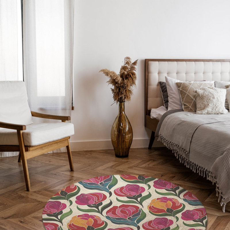 Tapis tressé Petal Flow, Rond 5 pi