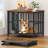 Large Foldable Dog Crate Furniture, Assembly-Free Dog Crate With Adjustable Bowls And Name Tag For Small, Medium, Large Dog-34654246-38372362
