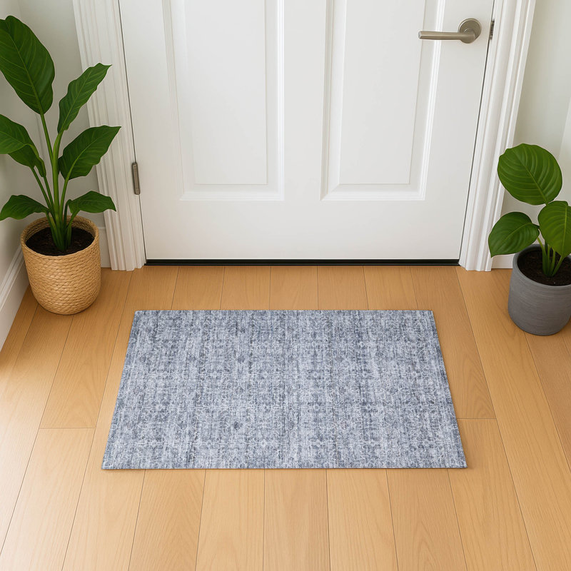 Tapis de qualité supérieure lavable à la machine Mayfield AMF2152, Bleu, Rectangle 1 pi 8 po x 2 pi 6 po