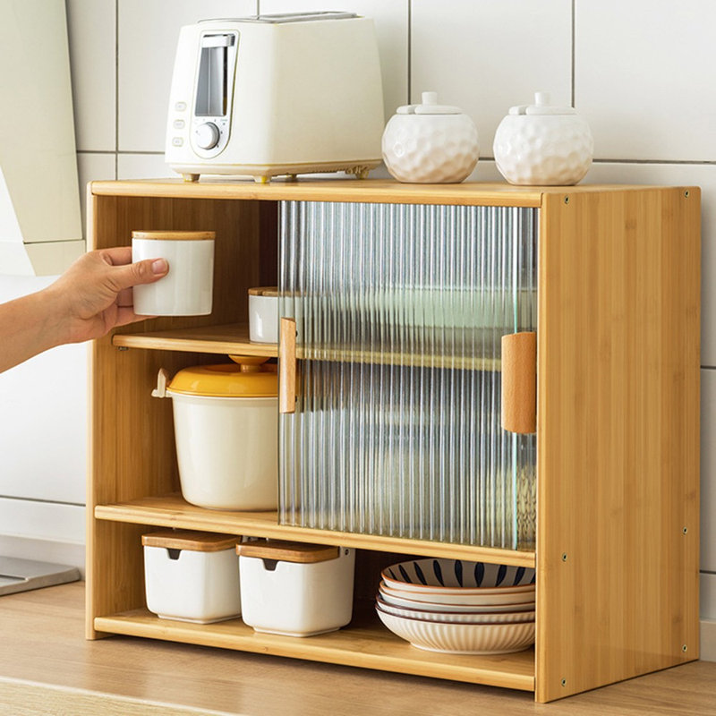 Bamboo Spice Rack Kitchen Countertop Storage Holder Seasoning Jar Display Shelf