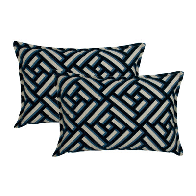 Brick Geometric Reversible Throw Pillow