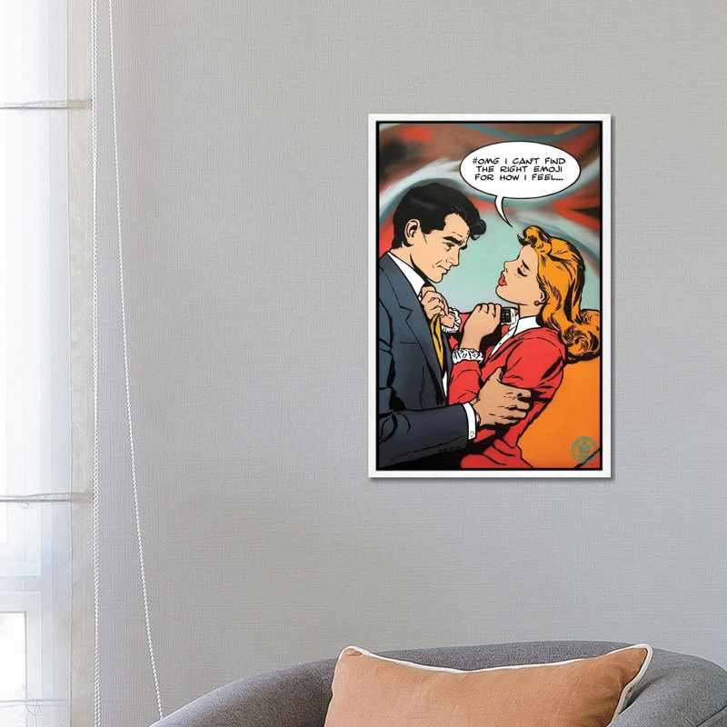 Emoji by D13EGO - Print on Canvas, 101.6 cm H x 66.04 cm W, White Framed Canvas