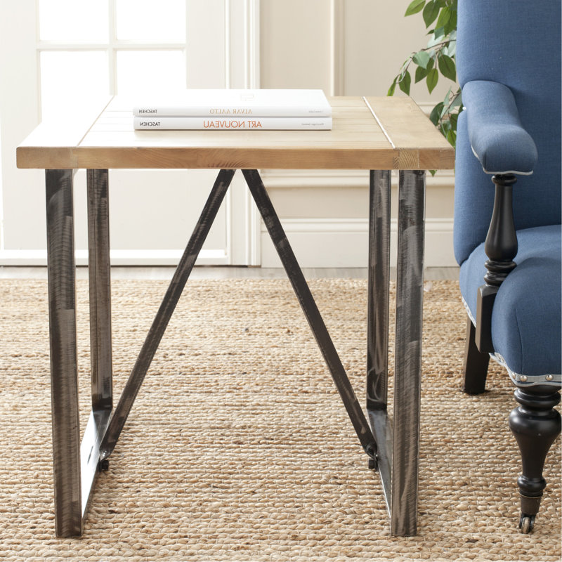Solid Wood Top End Table