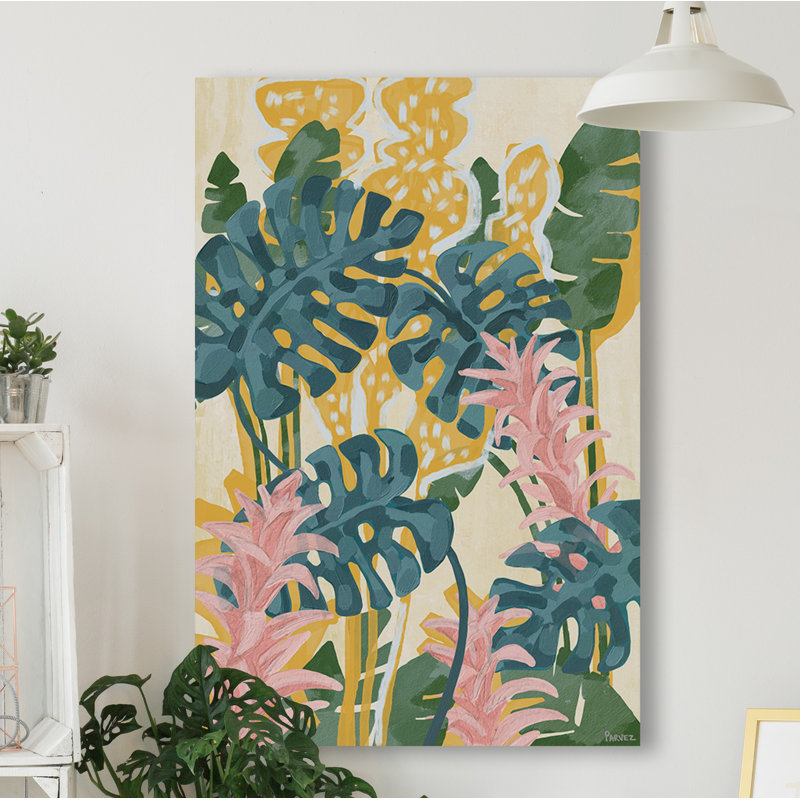 Reproduction de feuillage coloré sur toile, H 36 po x l 24 po x P 1,5 po