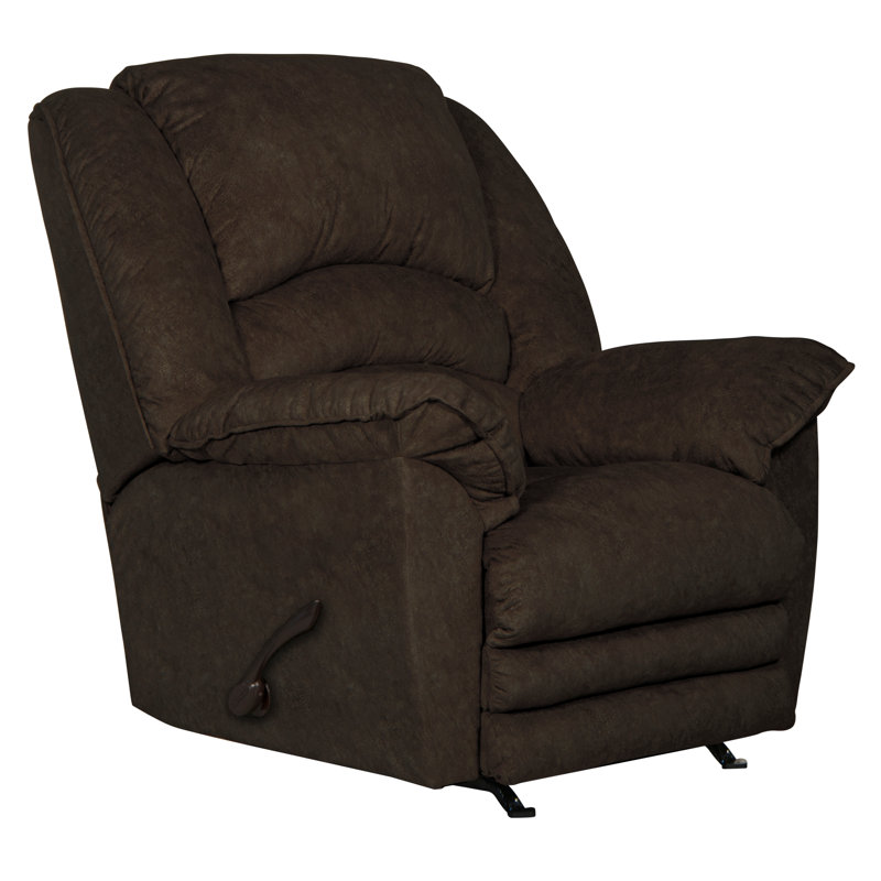 Fauteuil inclinable avec repose-pieds Rialto, Polyester brun, Manuel, À bascule