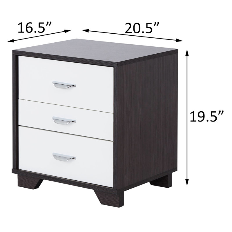 Table d'appoint rectangulaire blanche et noire 3, Blanc