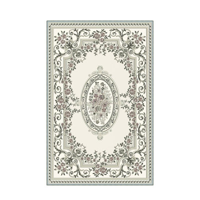 Stylish Woven Carpet, 4 x 6 Feet, 100% Polyester | Antibacterial, 3D Digital Printing, Non-Slip PVC Felt Dot Underside | Machine Washable, 0.4 in Pile Height, Perfect for Living Room & Bedroom Decor