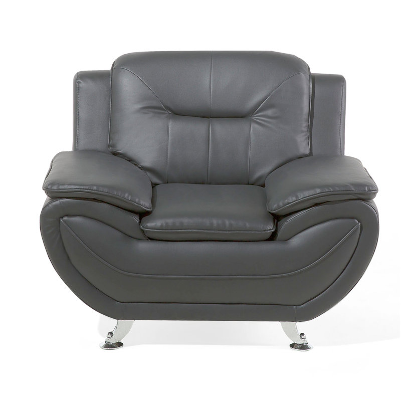 Tess Faux Leather Club Chair, Grey
