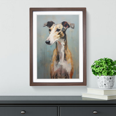 Greyhound Gestural Art - Framed Print