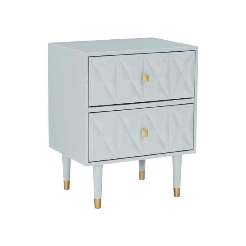 Table de chevet 2 tiroirs Bethli, Gris