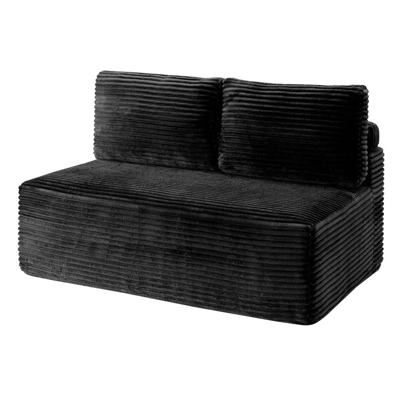 Causeuse Corduroy, Velours côtelé noir