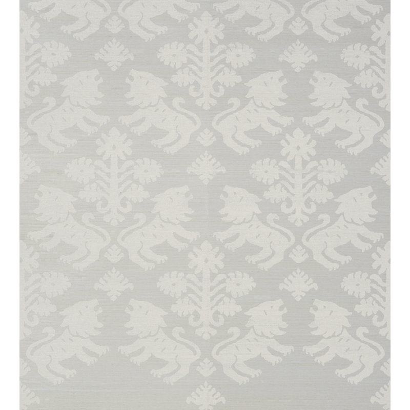 Regalia Sisal Wallpaper, Ivory On Silver