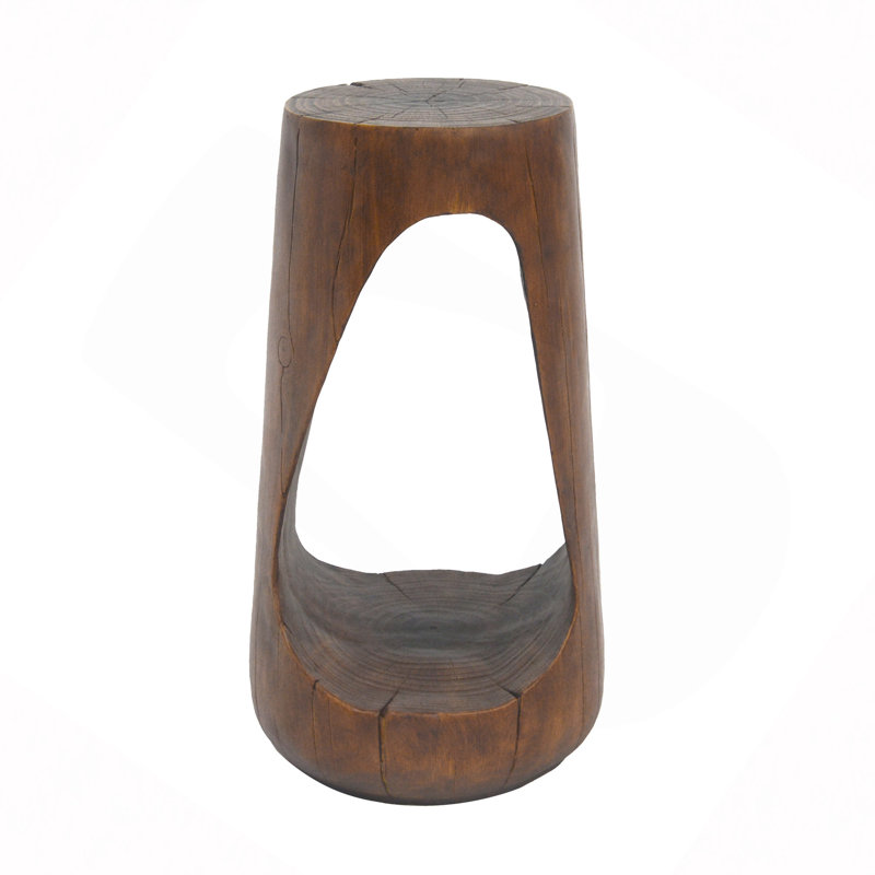 Table d'appoint d'extérieur, table de bout à conception creuse, tabouret de jardin pour patio, table d'appoint décorative pour terrasse de balcon sur la plage, béton léger, texture semblable au bois
