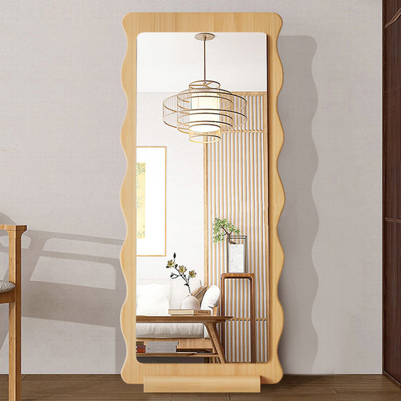 Miroir pleine grandeur de style médiéval, 27,56 po x 70,87 po, Brun