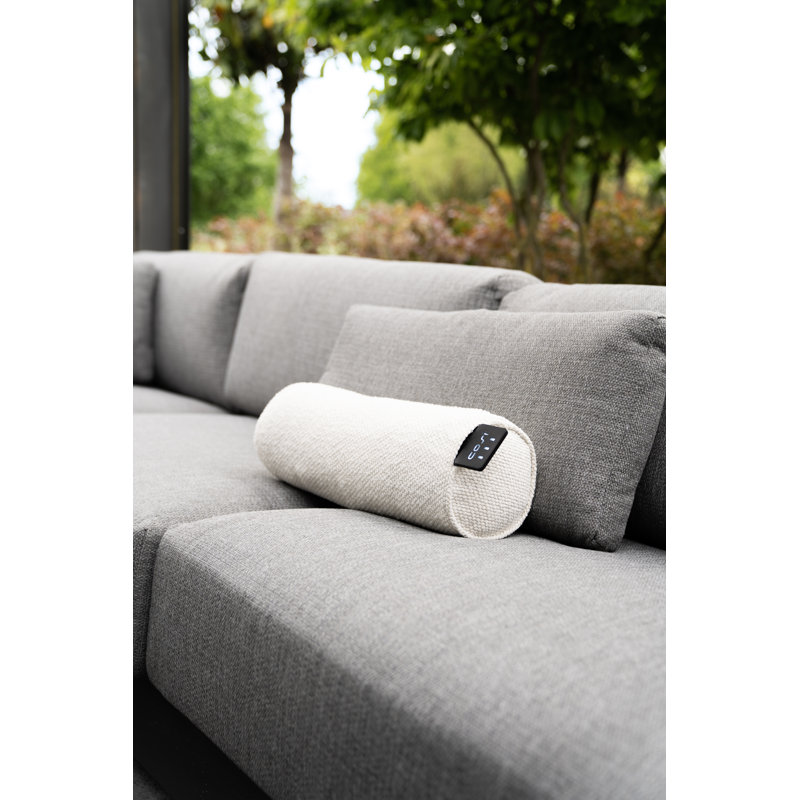 Cosipillow Indoor / Outdoor Chevron Bolster Cushion, Cream