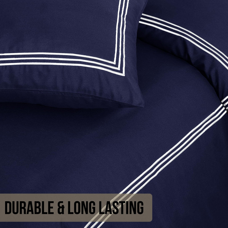 Machine Woven Sheet Set, Navy Blue