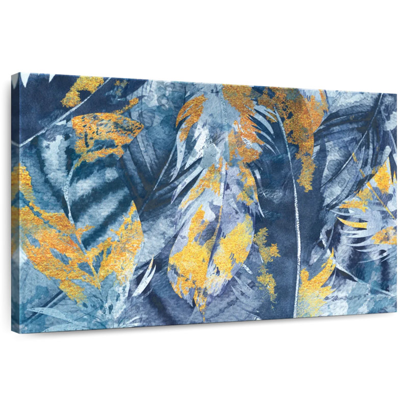 Tas de plumes bleues Kerner, H 24 po x l 36 po