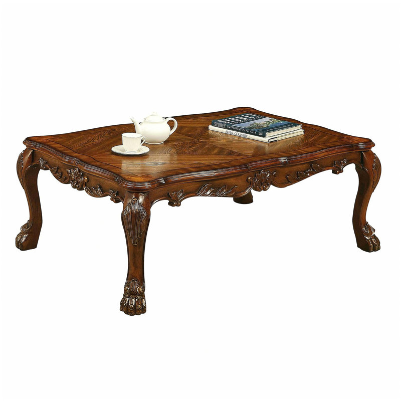 Cherry Oak Coffee Table with Claw Leg