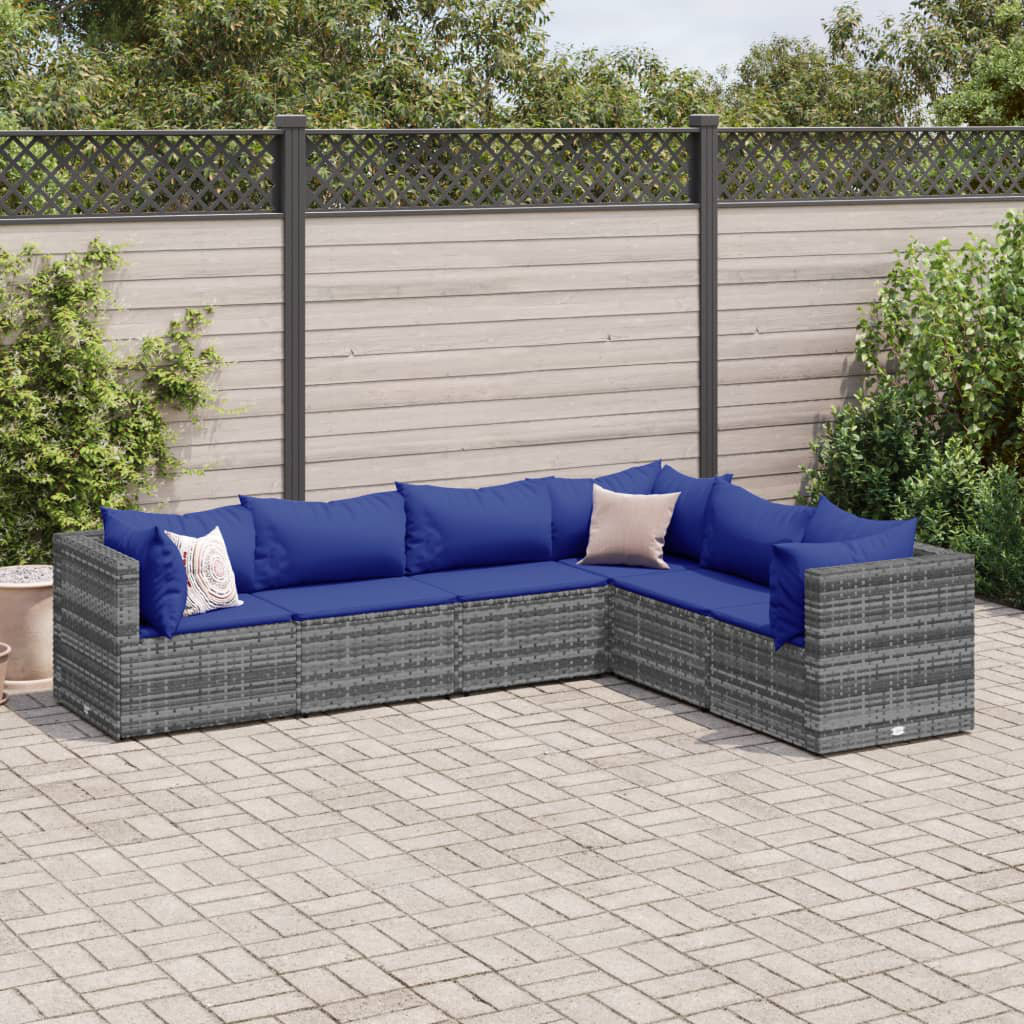 Vidaxl 6-Tlg. Garten-Lounge-Set Mit Kissen Braun Poly Rattan