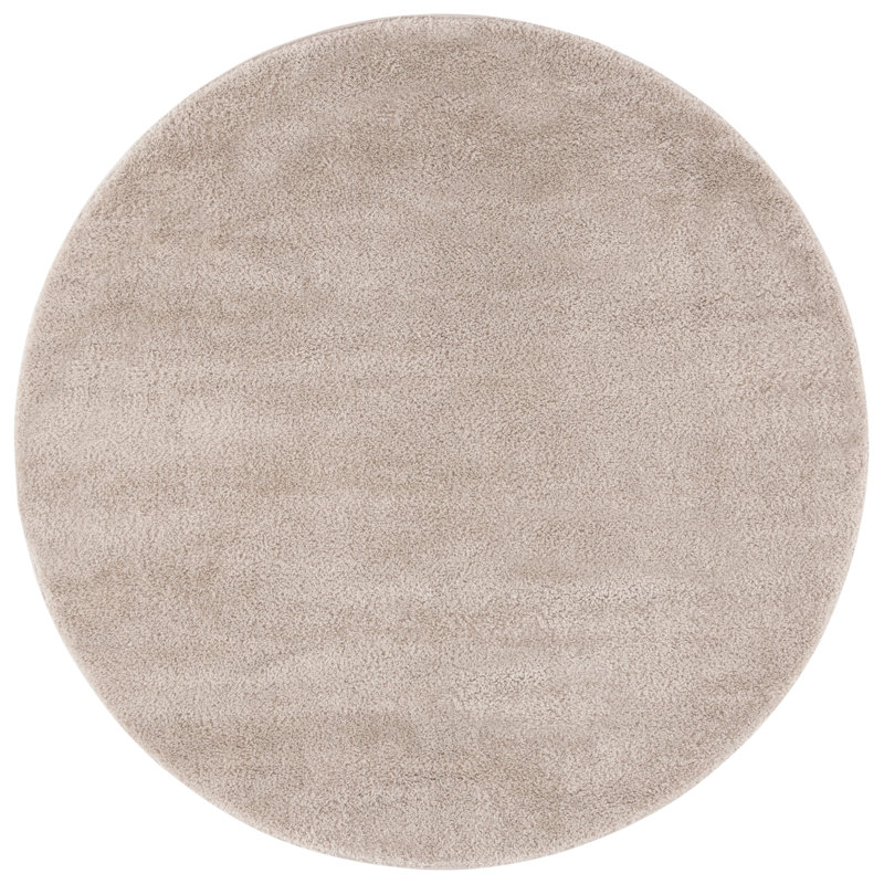 Caigan Penelope Shag Performance Solid Color Rug, Round 6'7"