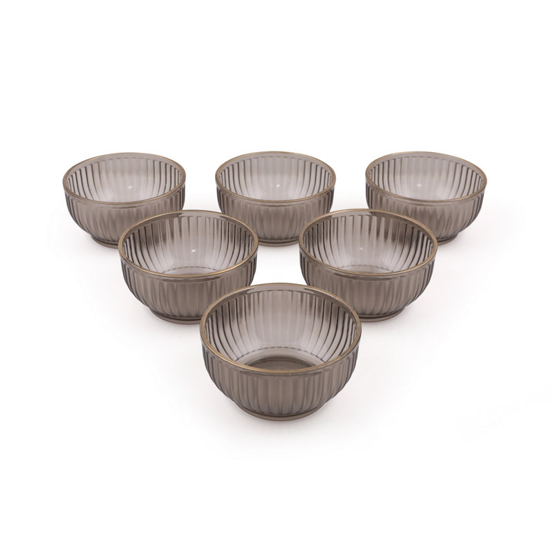 Ensemble de bols à vapeur en acrylique 6 pièces, 3,9 x 3,9 x 2,0 pouces | Capacité de 8,5 oz liq. Chacune | Élégant et durable pour le service, la salade et les collations | Ne va pas au lave-vaisselle ni au micro-ondes | Parfait pour la maison et le
