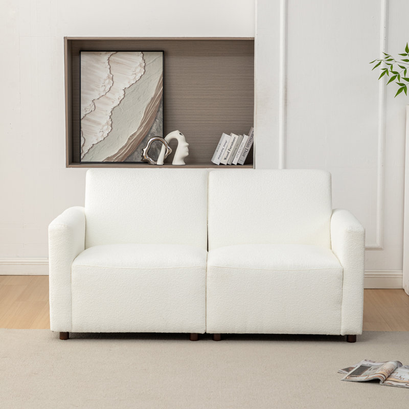 Canapé modulaire 2 pièces Duvall - Tissu performance, Polyester crème