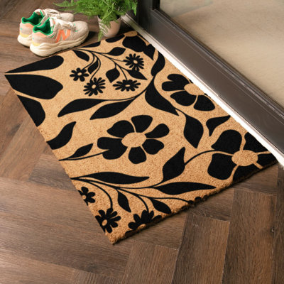 Floral Pattern Coir Doormat