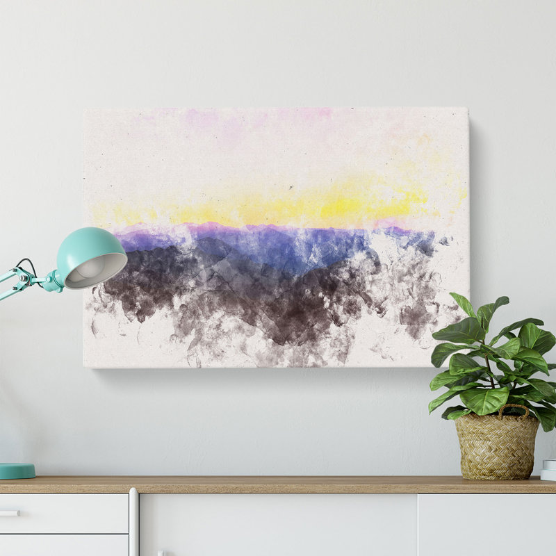 Sunrise over the World Watercolour - Wrapped Canvas, 35cm H x 50cm W x 3cm D