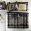 Draps simples à motif écossais bleu marine et taupe-127242595