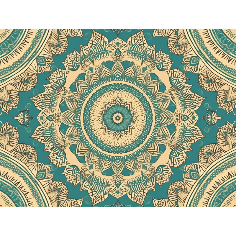 Rideau de douche Mandala - Décoration de salle de bain bohémienne, H 83 po x l 70 po