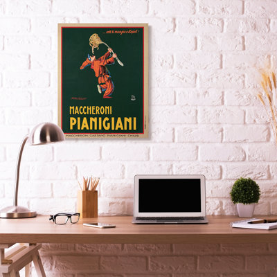 Maccheroni Pianigiani Vintage Poster Food Design XXL Stretched Canvas Wall Art by Marcello Dudovich