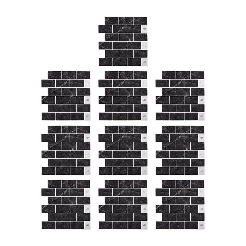 30cm x 30cm Wallpaper Tile, Black