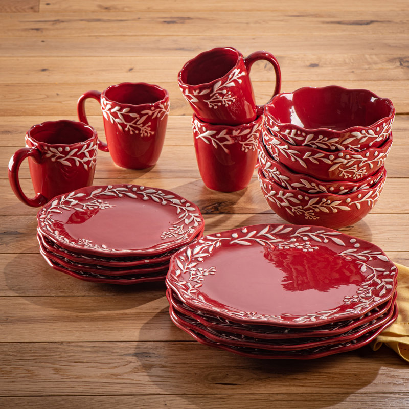 Caslin Ceramic Dinnerware Set 16 Piece - Service for 4