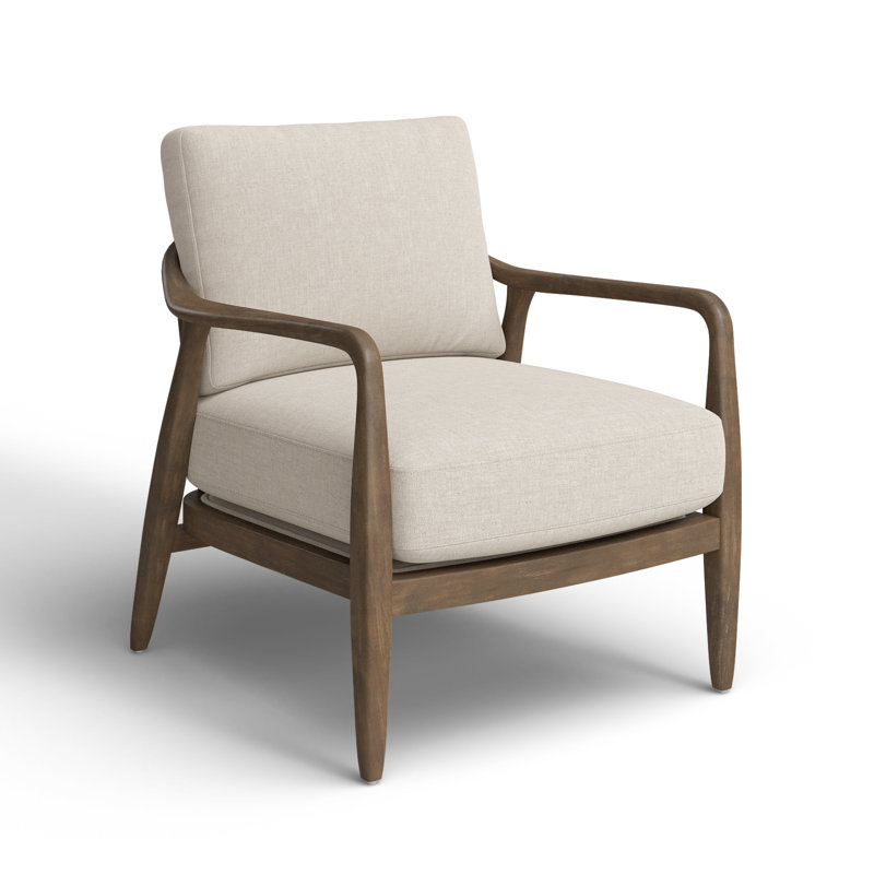 Sefarina Upholstered Armchair, Natural Beige Linen Blend