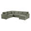 Canapé modulaire surdimensionné en U de 115,3 po avec méridienne - canapé en velours côtelé, 3 coussins décoratifs, assise profonde (22 po) et coussins épais (5,9 po) - grand canapé modulaire de salon, support à ressorts ensachés - Assemblage facile-215093232