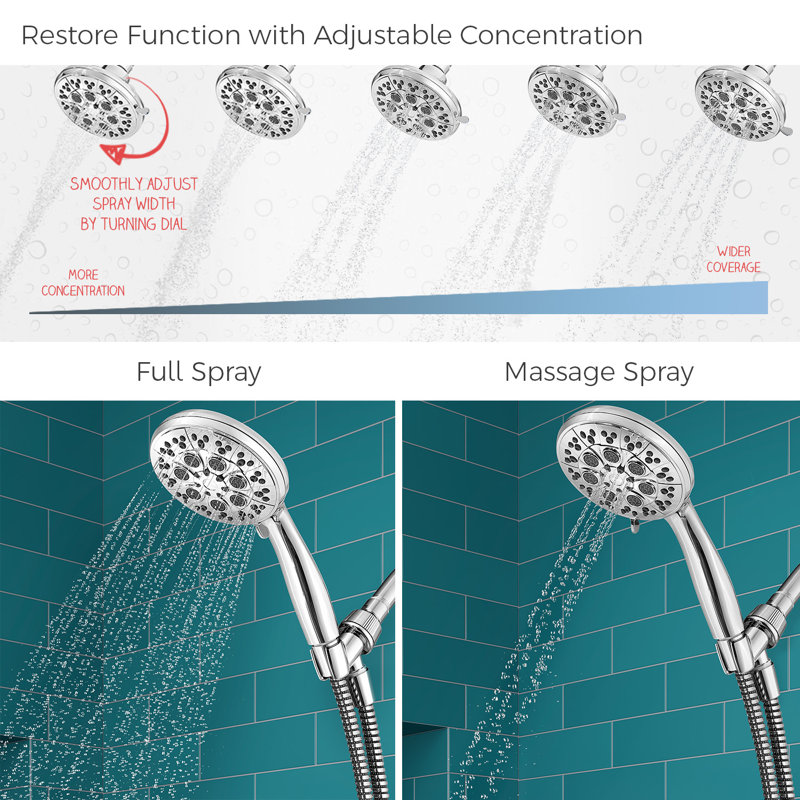 Restore Multi Function Handheld Shower Head, Polished Chrome