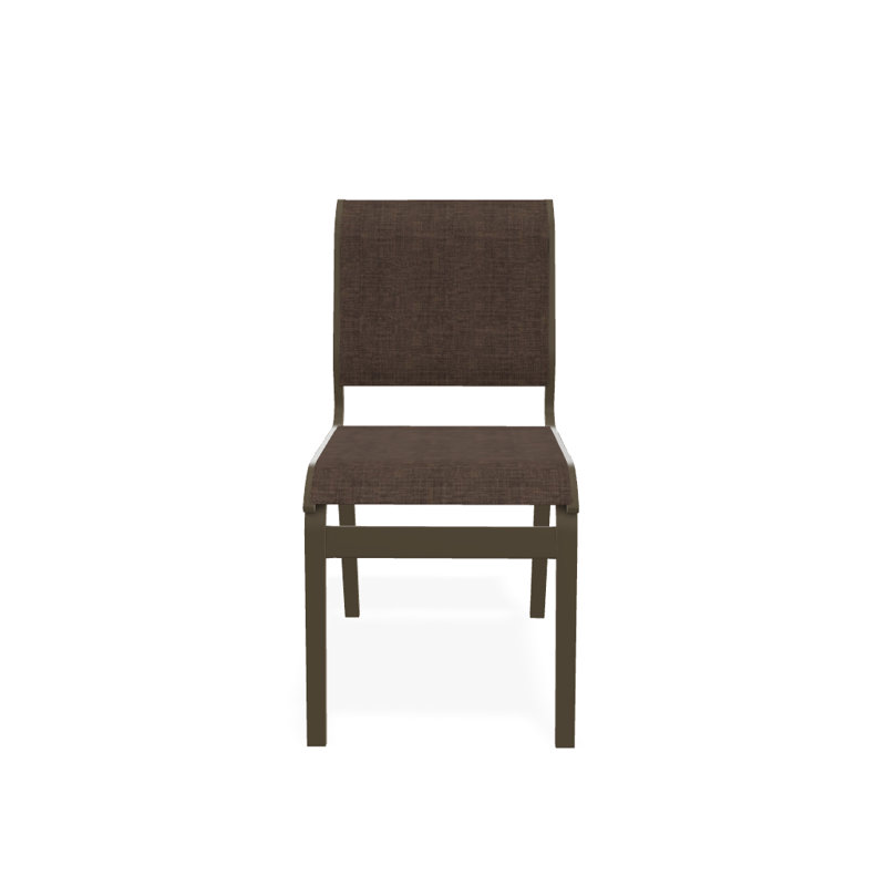 Chaise d'appoint de salle à manger Hiraku, Moka Sunbrella®, Bois de plage texturé