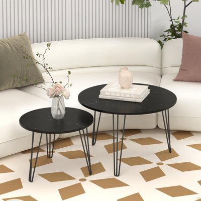 Ensemble de 2 tables basses gigognes rondes 27,56 po
